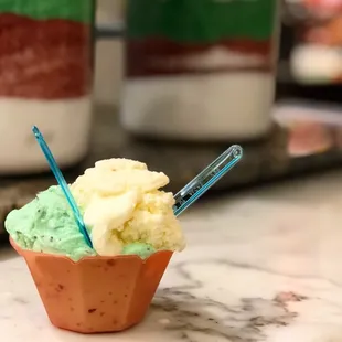 Mint chocolate chip and Lemon Meringue