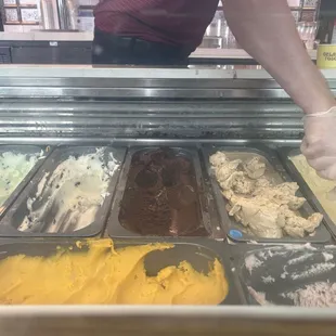 Gelato being scooped!
