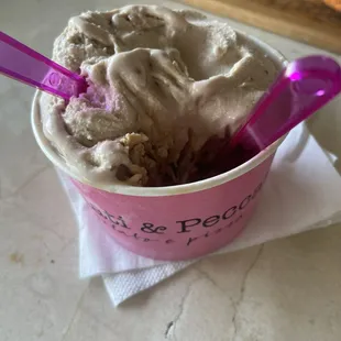 Gelato hazelnut and coffee and amaretti cookie. So good