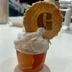 Single scoop lemon sorbet