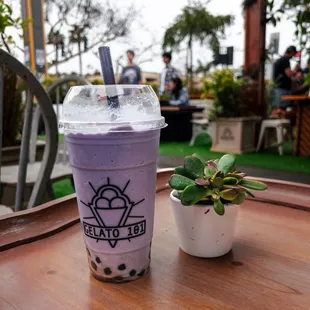 Taro snow bubble boba