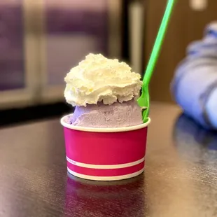 Taro with whip cream