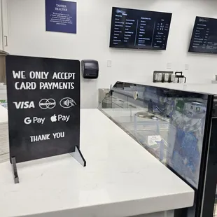Card and digital payment only- NO CASH
