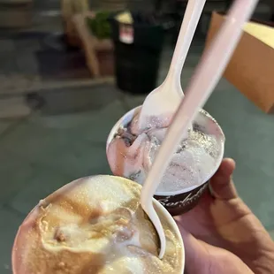 a person holding a spoon