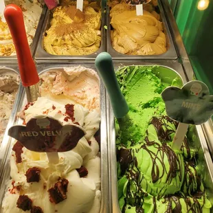 a variety of ice creams