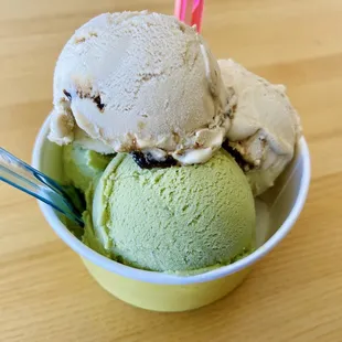 two scoops of ice cream