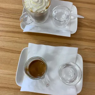 Espresso and Viennese coffee