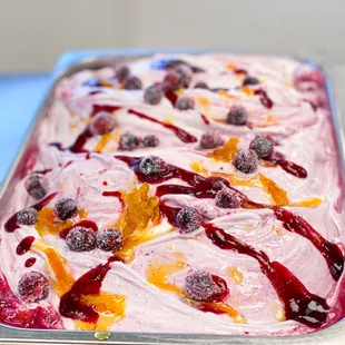 Mascarpone &amp; Cranberry Orange Homemade Gelato