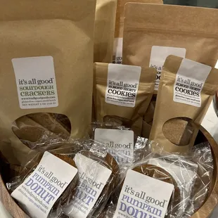 Assorted GF/Vegan goods from It&apos;s All Good