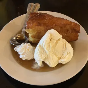 French Toast Brûlée with ice cream!! Sooo good!!