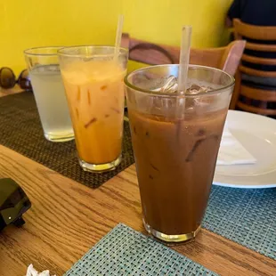 Thai iced coffee and Thai tea