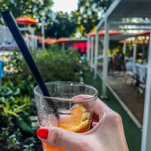 Aperol Spritz in the garden area