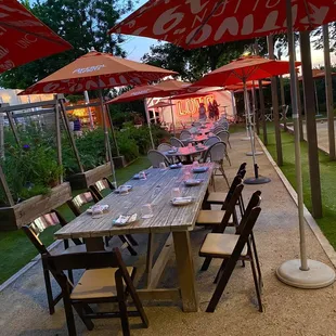 Garden seating.