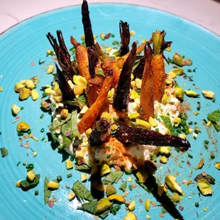 Roasted carrot appetizer.