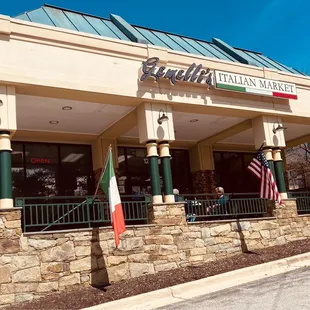 Outdoor seating at front