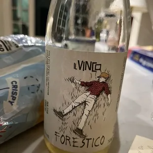a bottle of wine on a table