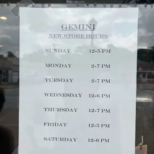 Store hours