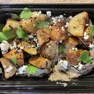 Hannah sweet potatoes and garlicky charred eggplant-tahini puree...so good!!