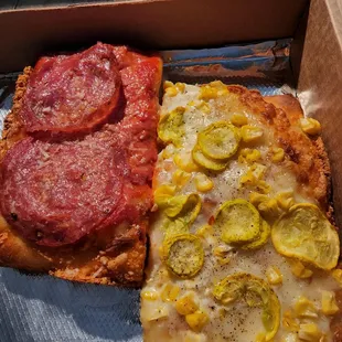 Vodka grandpa with soppressatta slice &amp; a squash &amp; corn one.