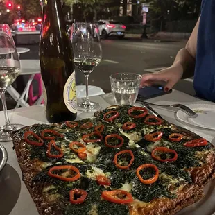 Creamed Spinach and Peppers Pizza