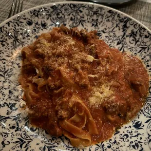 Pasta - was good needed red chili flakes