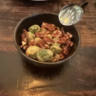 Fried Olives and Pecans