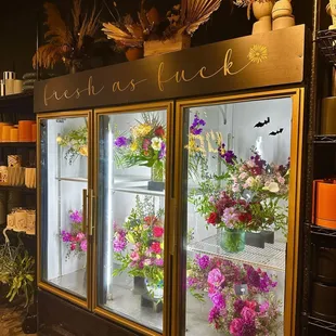 a display of flowers