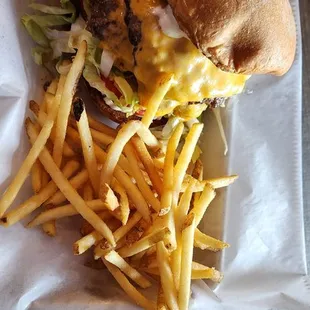 Deluxe double cheeseburger