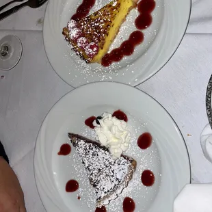 two plates of dessert