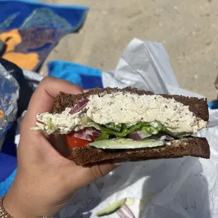 Chicken Salad Sandwich with Almonds