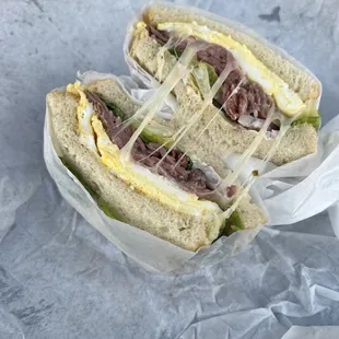 a cut in half sandwich