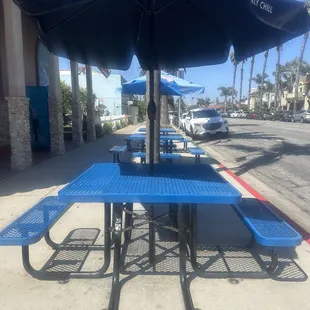Shaded eating area