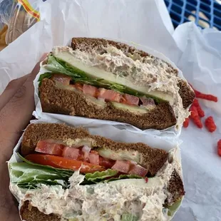Tuna on squaw bread! Delicious!