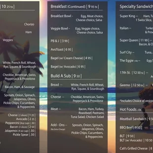 Menu January 2025