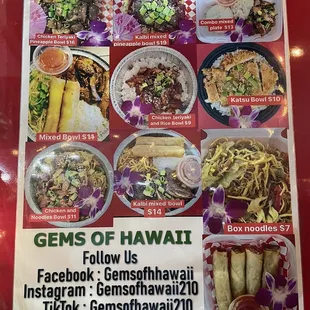 Sample menu pics