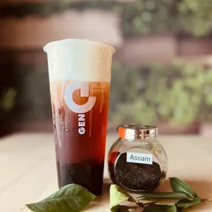 M3. Assam Tea (dark) with cheese foam