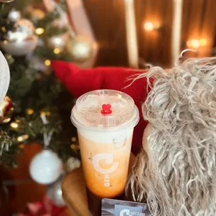 Thai milk tea with seacream