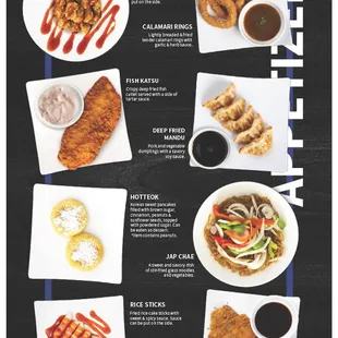 the menu for appetizers