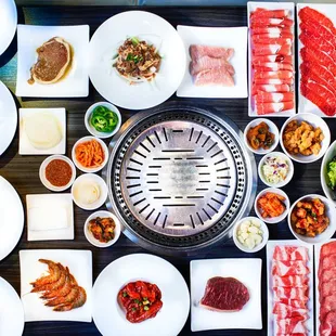 a table full of food