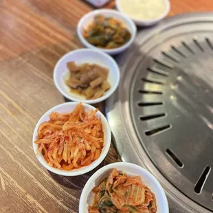 various dishes of food