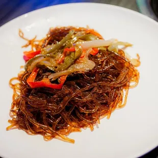 Japchae (sweet &amp; savory dish of stir-fried glass noodles and vegetables)