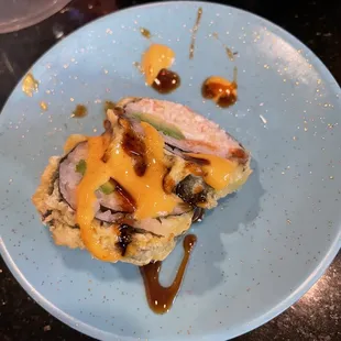 two plates of food on a table