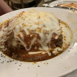 Lasagna (eggplant, but the meat version looked very similar)
