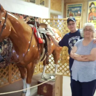 Replica of one of Gene's horses wearng his saddle.