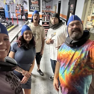 Lining up for our race.