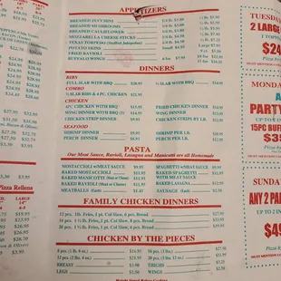 The rest of the menu