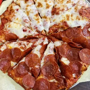 pepperoni and cheese pizza