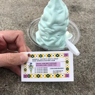 Rewards card for the thrifty. &quot;Kings Island&quot; blue raspberry. (Not exactly authentic taste, but kinda close)