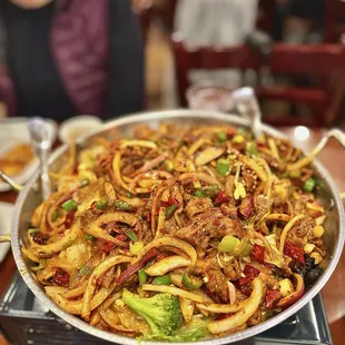 extra hot spicy sliced beef in dry pot