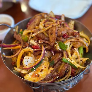 a bowl of food on a table